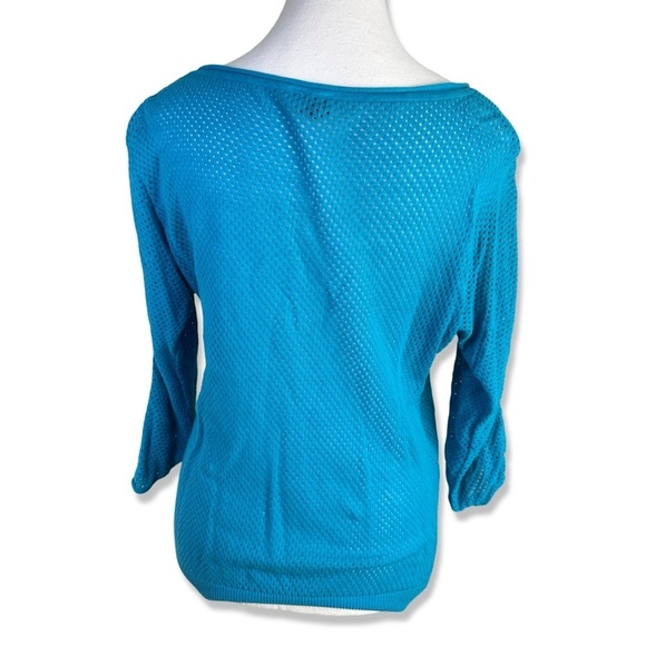 ⭐️H&M Divided Mesh Eyelet Half Sleeve Pullover Sweater - Picture 5 of 8